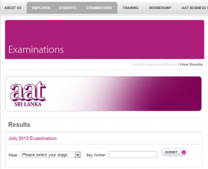 AAT Srilanka July 2013 Examination Results are released