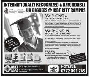 ICBT Bachelor Degree Programmes – March 2014 Intakes