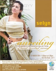 Selyn Hand worked Sarees in Srilanka – 22nd March 2014 from 9.30 Am to 6.30 Pm