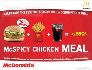 McDonald’s McSpicy Chicken Meal in Srilanka – Price Rs. 590.00