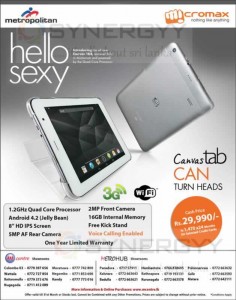 Micromax Cancas Tab for Rs. 29,990.00