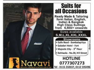 Suits for all Occasions in Colombo from Navavi