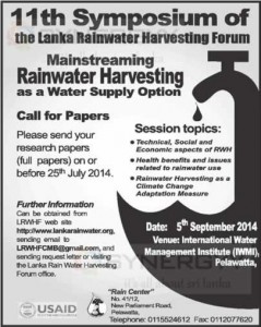 11th Symposium of the Lanka Rainwater Harvesting Forum