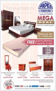 Arpico Furniture Mega Deal – Discounts Upto 15% till 30th June 2014