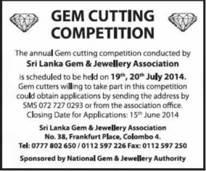 Gem cutting competition on 19th to 20th July 2014