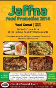 Jaffna Food Promotion 2014 at Grand Oriental Hotel – from 20th to 29th June 2014
