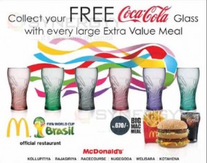 Free Coca-Cola Glass from McDonalds Srilanka