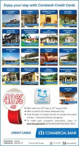 40% off for Commercial Bank Credit Cards at www.bungalows.lk