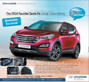 Hyundai Santa Fe 2014 available now in Sri Lanka for USD 20,700 for Permit Holder