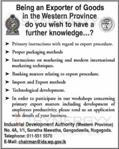 Know your Rules and Regulations as an Exporters Located in Western Province