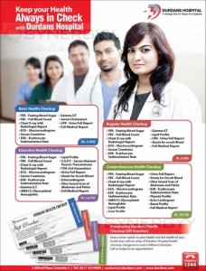 Durdans Hospital Medical Health Check Packages and Cost – 1st September 2014