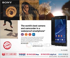 Sony Xperia Z2 available in Singer Sri Lanka for Rs. 105,999.00