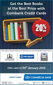 Commercial Bank Credit Card Promotion for Bookshops – Discounts upto 20%