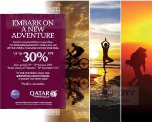 30% off for the Qatar Airways Booking- last day offer