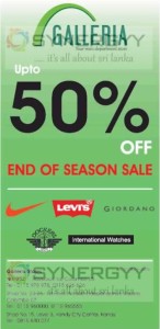 50% off at GALLERIA - End of Season Saleq