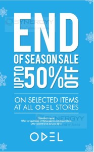 50% off at ODEL - end of seasonal sale until 21st January 2015