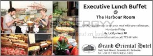 Grand Oriental Hotel - Executive Lunch Buffet for Rs. 1,430.00 nett. Per person