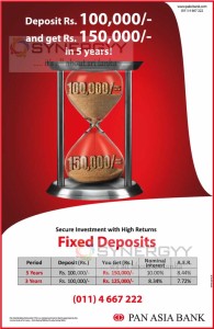 Highest Fixed Deposits Interest Rate in Sri Lanka from Pan Asian Bank