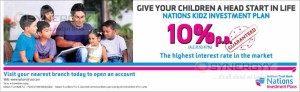 Highest Interest rate for Children Account from Nation Trust Bank (10% p.a)