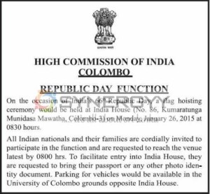 India’s 66th Republic Day in Sri Lanka by High Commission of India – Colombo