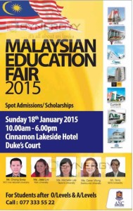 Malaysian Education Fair 2015 – 18th January 2015
