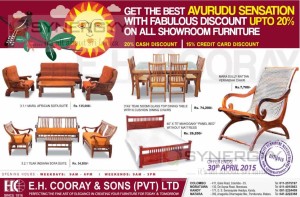 20% Discount on E.H.Cooray & Sons Furniture till 30th April 2015