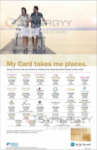Discount upto 50%  for American Express Credit card  in Hotels in Sri Lanka