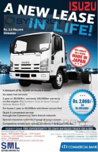 Isuzu Noa Truck for Rs. 3,300,000 and Leasing Facility from Commercial bank
