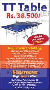 Table Tennis Table for sale – Rs. 38,500-