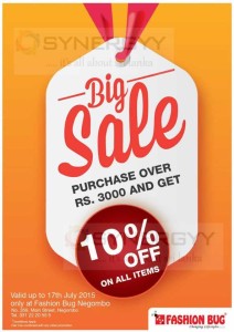 10% off on all Items @ Fashion Bug Negombo – Till 17th July 2015