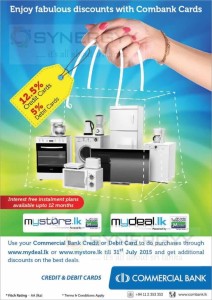12.5% discount @Mydeal.lk & Mystore.lk for Commercial Bank Credit Cards – Till 31st July 2015