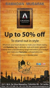 Discount upto 50% @ Kamsins for this Ramadan Festive Season
