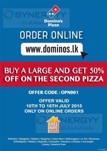 Domino’s Pizza Online order promo code for Sri Lanka