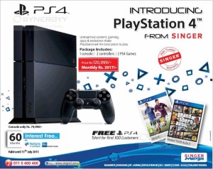 Introductive Offer for PlayStation 4 from Singer – Rs. 120,999 Only