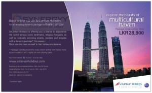 Sri Lankan Airline Holidays tour to Kuala Lumpur for Rs. 28,900 with 2night accommodation – Book before 18th July 2015