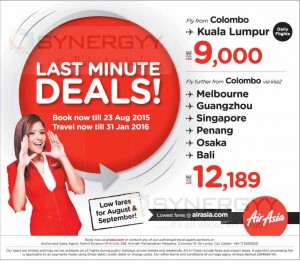 Book Air Asia Now and Fly till 31st January 2016