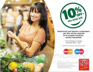 10% off at Cargills Food City from 1st to 31st Jan 2016