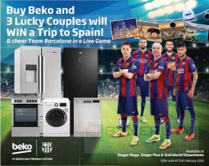 Buy Beko home appliances & electronics and stand a chance to win a trip to Spain – Offer valid till 15th February 2016