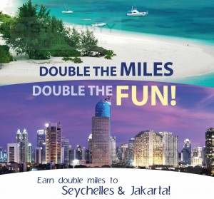 Double FlySmile when you Fly to Seychelles & Jakarta – Book before 31st Jan 2016