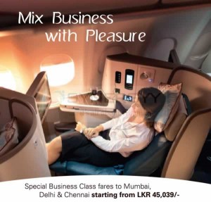 Special Business Class fares to Mumbai, Delhi & Chennai from Rs. 45,039-
