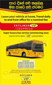 Ceylinco VIP Express Bus Service for Policy Holders – New Revolution in Sri lankan Insurance Industry