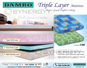 Damro Triple Layer Mattress for Rs. 7,900-