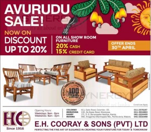 E H Cooray & Sons Furniture – Avurudu Sale