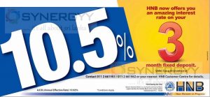 10.50% highest Interest rate for 3 Month Fixed Deposits from HNB