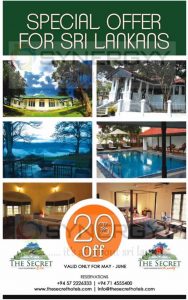 20% off at The Secret Hotel Ella and Kandy for Sri Lankans till June 2016