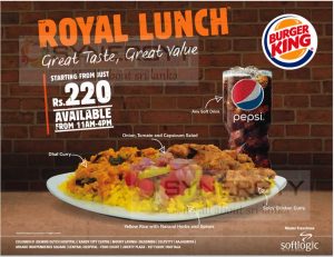 Burger King Royal Lunch – Just for Rs. 220