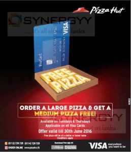 Order a Large Pizza & Get a Medium Pizza Free from Pizza hut till 30th June 2016