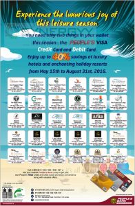 People’s Bank Credit and Debit Card Promotion Off till 31st August 2016