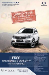 SsangYong Rexton W now for Rs. 7,950,000/- upwards