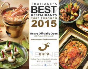 World-renowned Thai restaurant chain “ Nara” launched in Sri Lanka